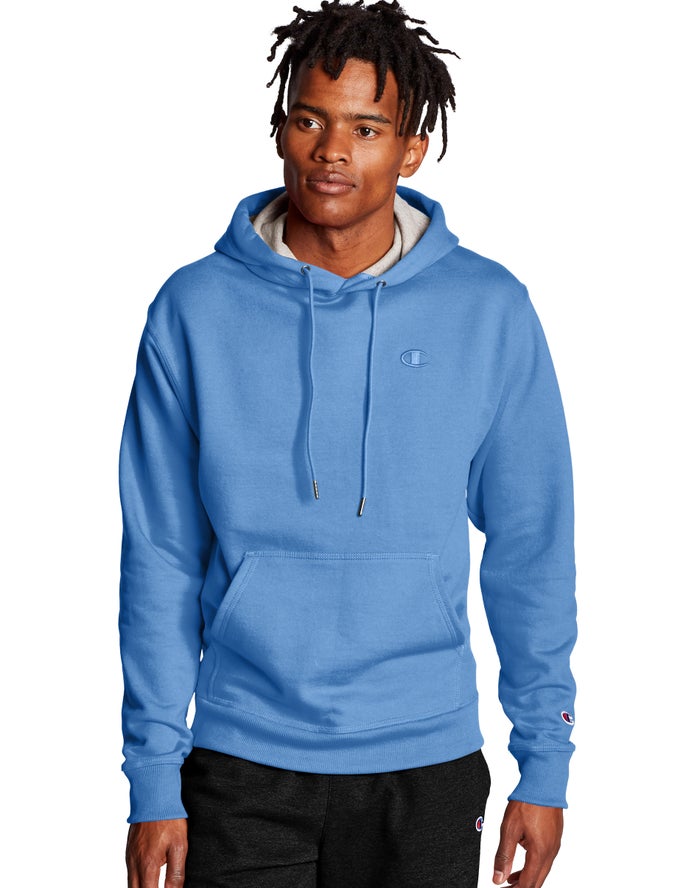 Champion Hoodie Heren - Blauw - Powerblend Fleece C Logo ( 176548-YSG )